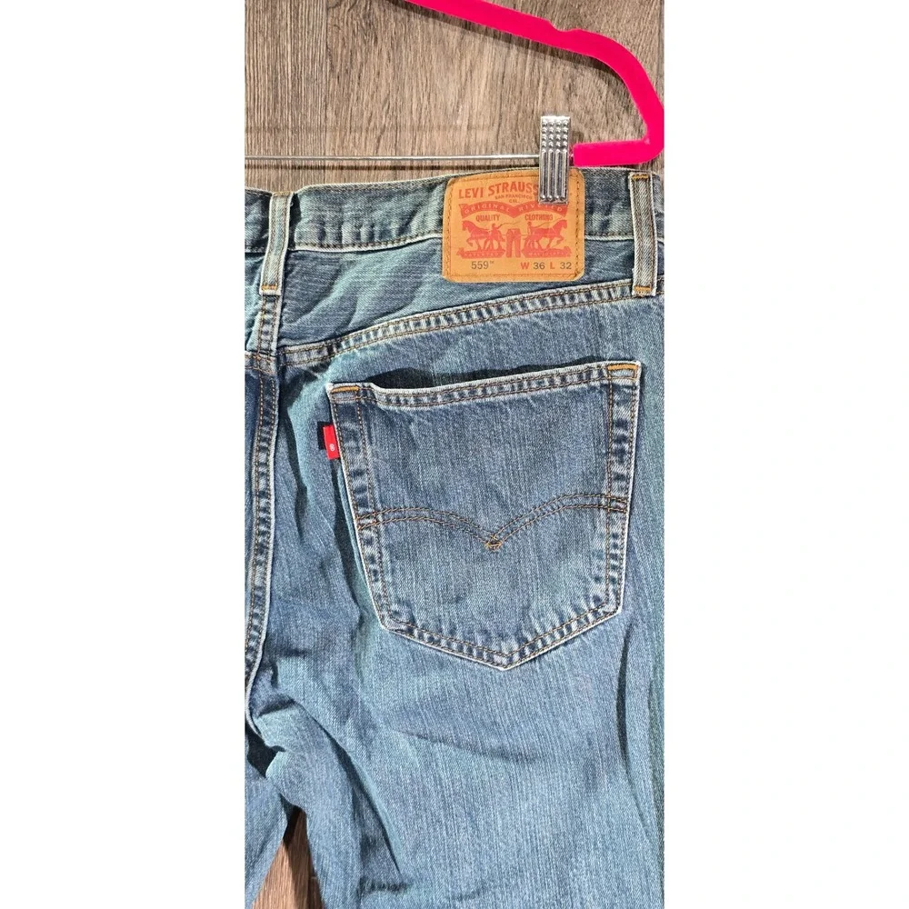 Levi's 559 Relaxed Straight Denim Blue jeans Mens Tag Sz 36x32 Measures 36x30‎